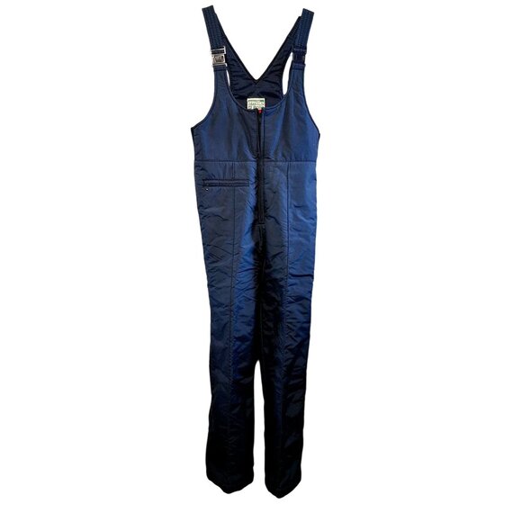 Emilio D'ltalia Mens Navy Blue Insulated Nylon Snow Bib Overalls With Zipper Clo - Picture 1 of 9